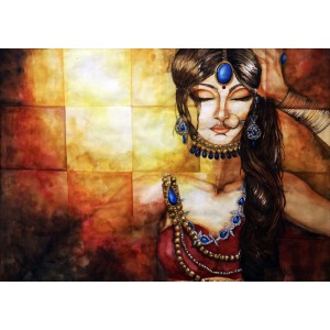 Sheherazad Siddiqui, 22 x 30 Inch, Watercolor on Paper, Figurative Painting, AC-SHE-009